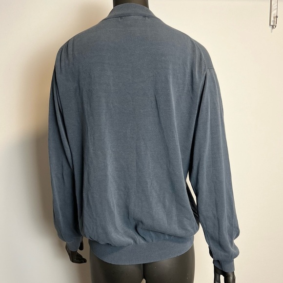 🪽Pronto uomo / silk cotton mock neck breathable blue soft lightweight knit - Picture 7 of 7